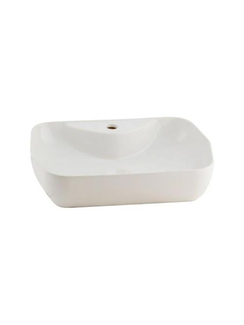 Lucida Tezgah Üstü Lavabo Batarya Delikli P. Beyaz 55 Cm