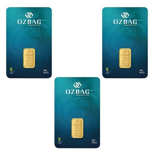 Özbağ 5 gr 995 24 Ayar Külçe Altın 3 Adet