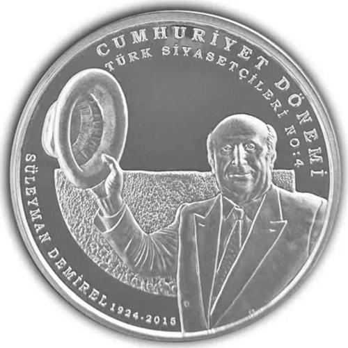 Süleyman Demirel Gümüş Sikke Coin
