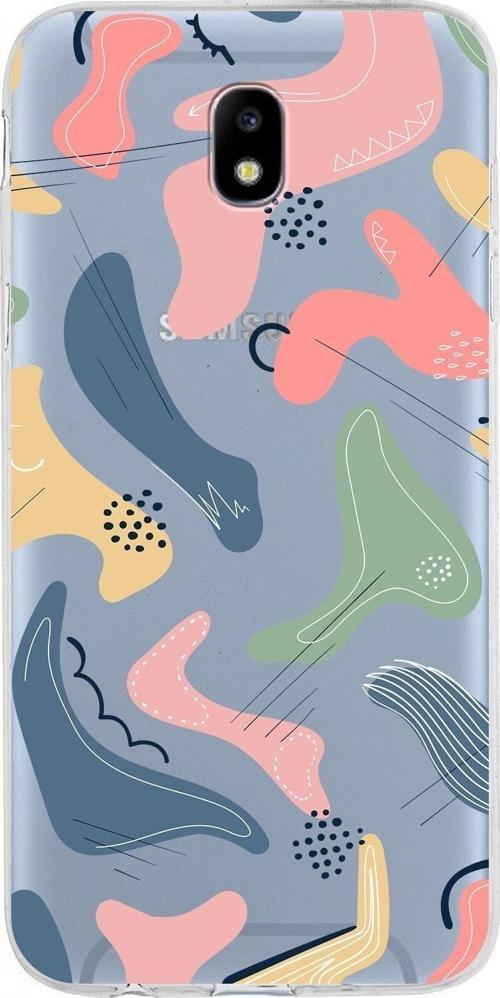 Samsung Galaxy J5 Pro Kapak Abstract Tasarımlı Şeffaf Silikon Kılıf