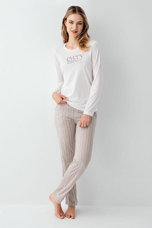 Kadın Beyaz Pijama Takımı