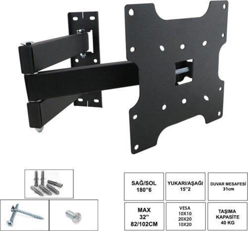 Lcd Askı Aparatı Hareketli Üç Kollu 32 82-102Cm Mıcrostar