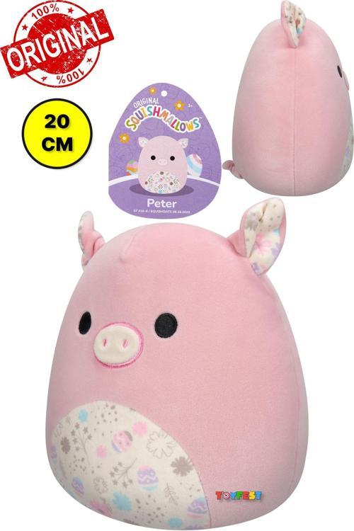 Squishmallows Paskalya Baskılı Göbekli Domuz PETER Yumuşak Pürüzsüz Peluş Oyuncak - 20 cm