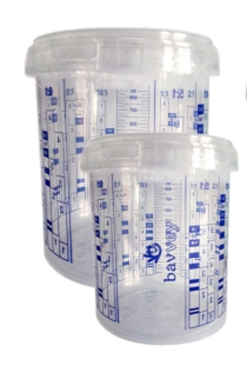 Ölçekli Boya Kab (Karışım ve Saklama) Plastik Şeffaf 400ml 2 Adet