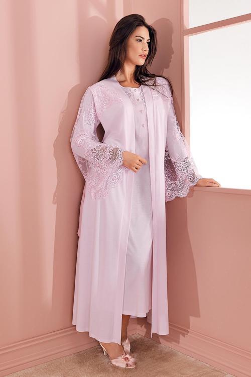 Kadın 737 Penye Rahat Uzun Gecelik Ve Sabahlık Lohusa Takım