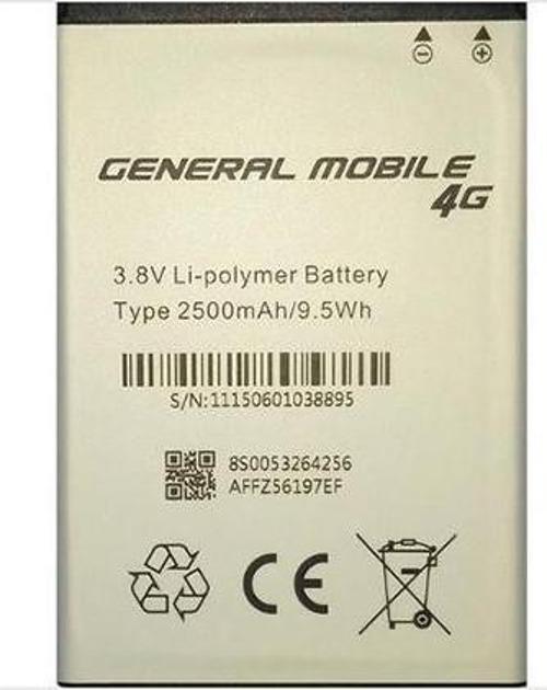General Mobile Uyumlu Discovery 4G 2500 mAh Batarya Pil