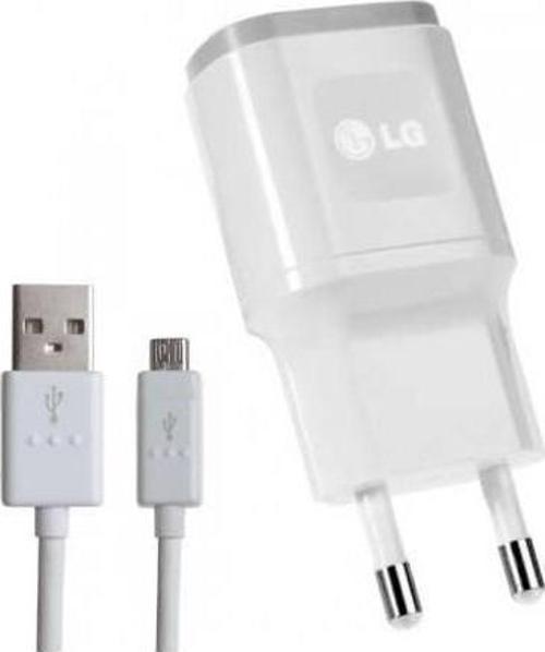 LG Uyumlu   Şarj Cihazı + USB Kablo Beyaz - MCS-04ED/B (İthalatçı Garantili)