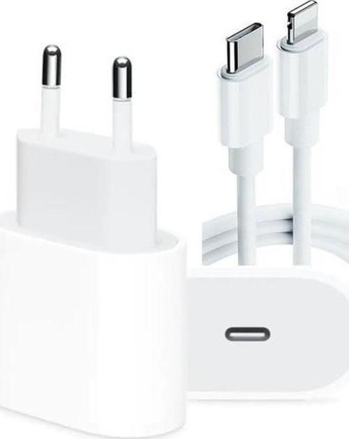 Apple Uyumlu Megatech iPhone 20W USB C Hızlı Şarj Adaptörü + USB C Şarj Kablosu