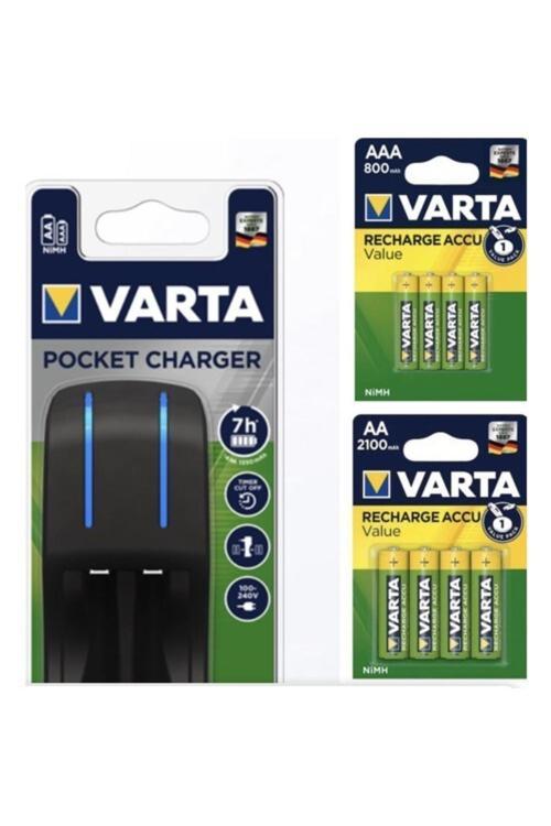 57642 Şarj Cihazı 4'Lü + 2100 Mah Aa Şarjlı Pil + 800 Mah Aaa Şarjlı Pil