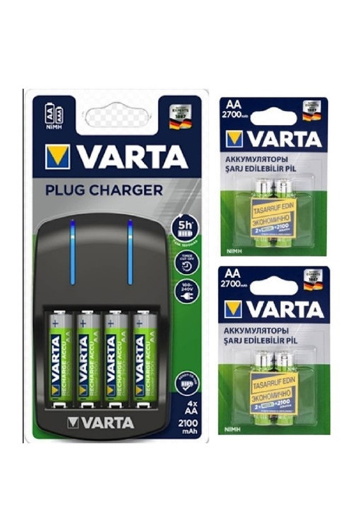 57647 Plug Şarj Cihazı 2700 Mah Aa Kalem Şarjlı Pil 4'Lü