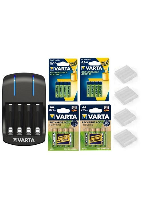 Plug Şarj Cihazı + 8X2100 Mah Aa + 8X800 Mah Aaa Şarjlı Pil (Hediyeli)