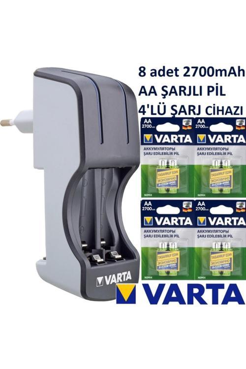 Pocket 4'Lü Pil Şarj Cihazı 8 Adet Şarjlı 2700Mah Aa Kalem Pil