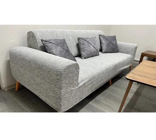 Altın Kelebek Jakarlı Streç Kaplama Maxi Takım Koltuk Örtüsü (3+3+1+1)-Krem