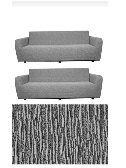 Altın Kelebek Jakarlı Streç Kaplama Maxi Çekyat Koltuk Örtüsü (3+3)-Gri YENİ