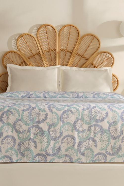 Almyra %100 Pamuk Tek Kişilik Tek Pike Mavi