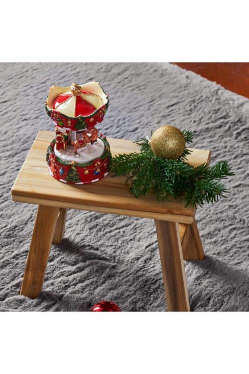 New Year Yılbaşı Carousel Müzikli Obje 15 cm