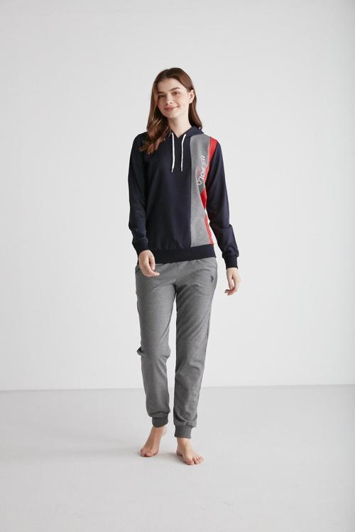 U.S Polo Assn. 16940 Kadın Kapşonlu Pijama Takımı