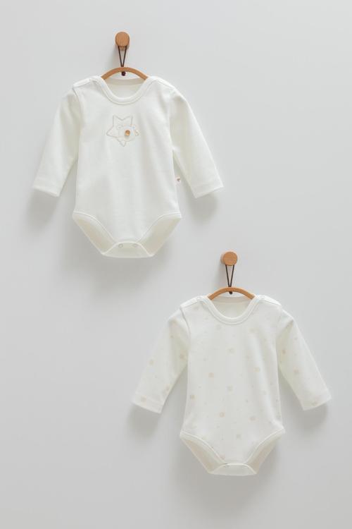 CUTE BEAR ÇITÇITLI İKİLİ BODY - CARAMELL  - BE1462 - Ekru - 0 - 1 Ay0 - 1 Ay - BE1462-Ek-0 - 1 Ay0 - 1 Ay Ekru