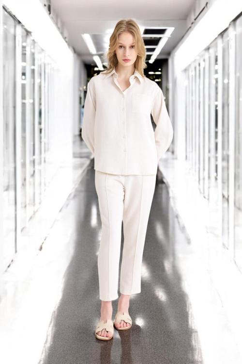 Yazlık Rahat Kadın Keten Takım