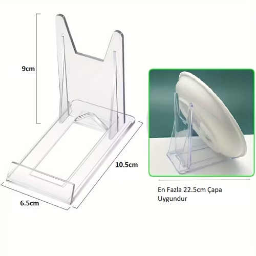 Pleksi Ürün Teşhir Ayağı Sürgülü Stand 105x90x65mm Çerçeve Tabak
