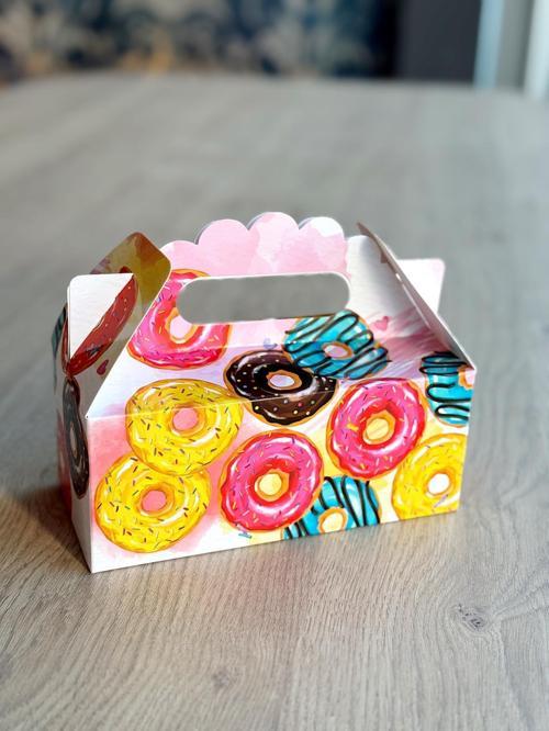 Macaron Kutusu 25 'li El Tutmalı Çanta Doğum Günü Hediye Kutusu Pasta Kutusu 