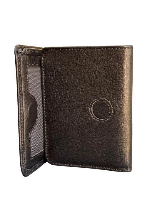 Siyah Mıknatıslı Üçe Katlanır Model Hakiki Deri Spor Erkek Cüzdan - 3018-Siyah