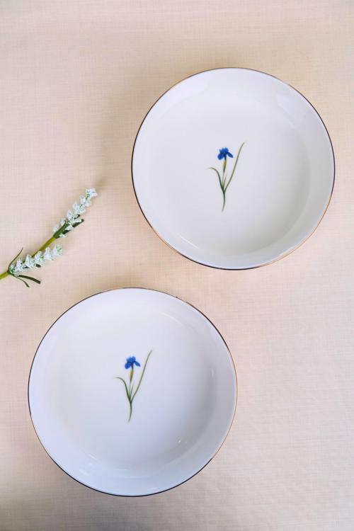 Porselen İris Altın Yaldızlı Kase 20,50x5cm 1170cc 2 Lİ