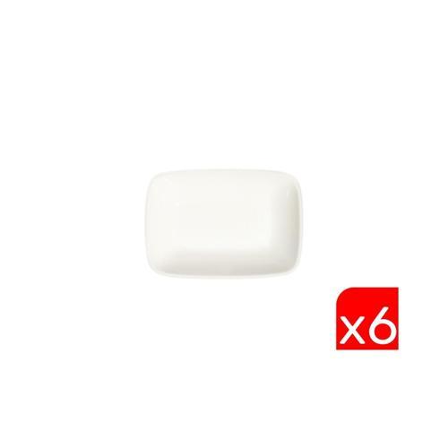 Porselen Quadro Dikdörtgen Kayık Tabak 10x7x2cm 6 LI
