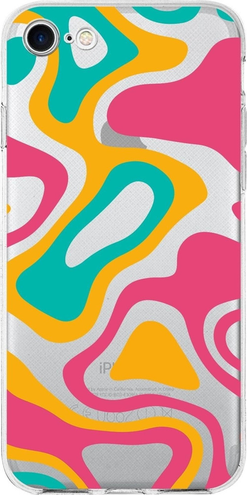 Iphone Se 2020 Uyumlu Kapak Renkli Desen Tasarımlı Şeffaf Silikon Kılıf