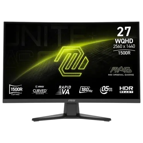 MAG 275CQF E18 27 2560x1440 WQHD 180Hz 0.5ms HDMI DP FreeSync Curve 1500R Gaming Monitör