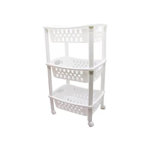 3 Katlı Sepet Düzenleyici  - Raf Ünitesi Tekerlekli 400x295x700mm