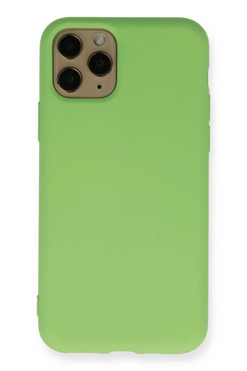 iPhone 11 Pro Kılıf Nano içi Kadife Silikon - Yeşil