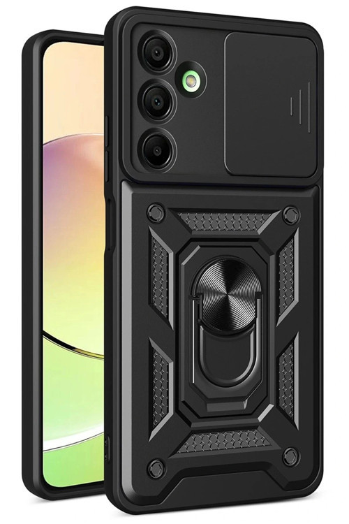 Samsung Galaxy A56 Kılıf Pars Lens Yüzüklü Silikon - Siyah
