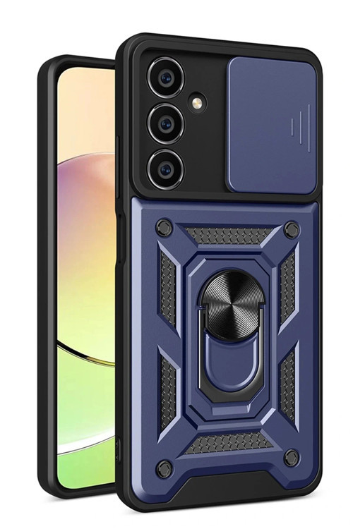 Samsung Galaxy A35 5G Kılıf Pars Lens Yüzüklü Silikon - Lacivert