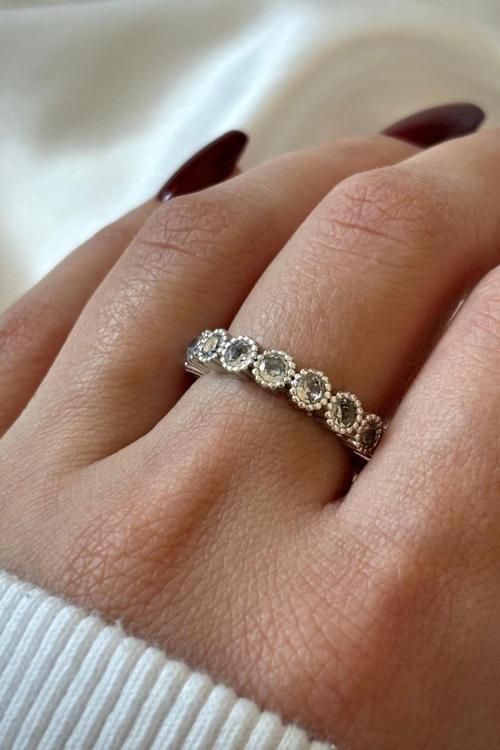 Premium Seri Oval Zirkon Taşlı Tamtur Tasarım Ayarlanabilir Kadın Yüzük