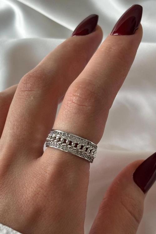 Premium Seri Gurmet Zincirli Model Tasarım Ayarlanabilir Kadın Yüzük