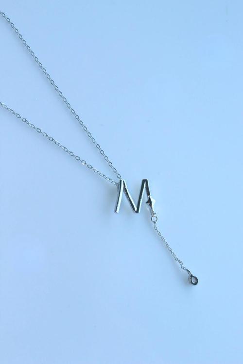 Uzak Şehir M Harfli Çelik Alya Kolye Kararmaz Renk Atmaz