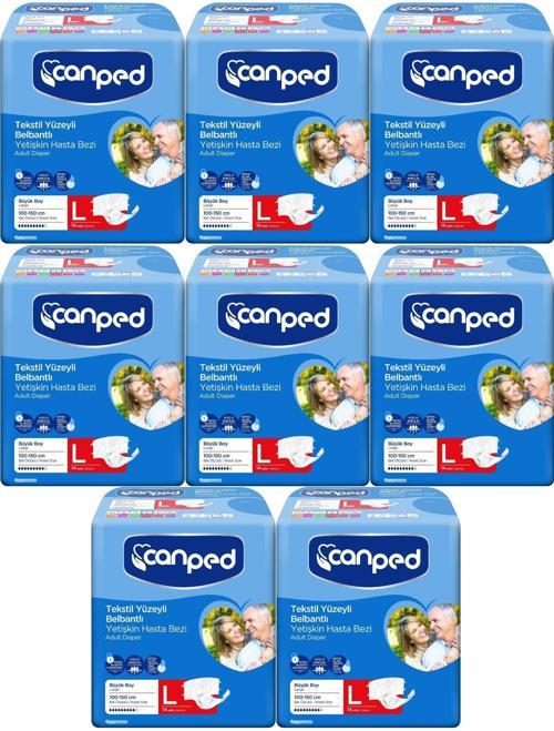 Hasta Bezi Yetişkin Bel Bantlı Tekstil Yüzey L - Büyük - Large 112 Adet (8PK*14)