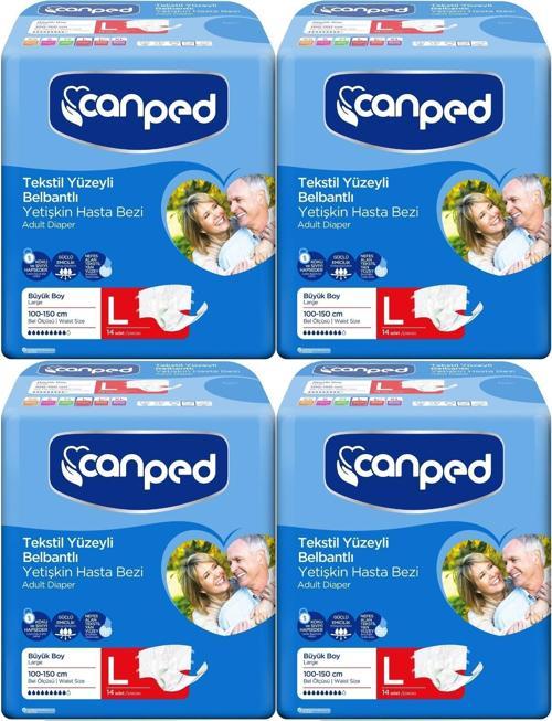 Hasta Bezi Yetişkin Bel Bantlı Tekstil Yüzey L - Büyük - Large 56 Adet (4PK*14)