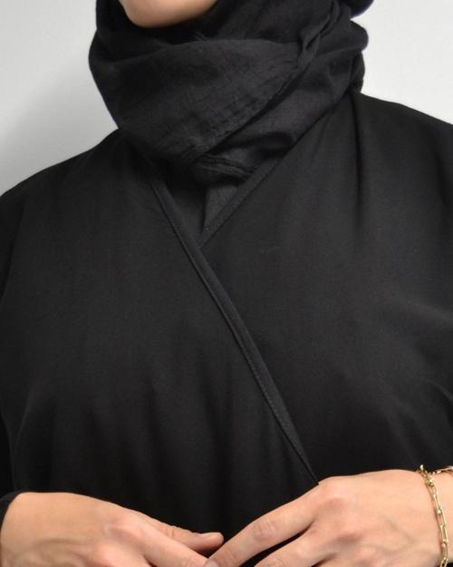 Kruvaze Yandan Bağlamalı Namaz Elbisesi – %100 Viskon- Rahat Kalıp