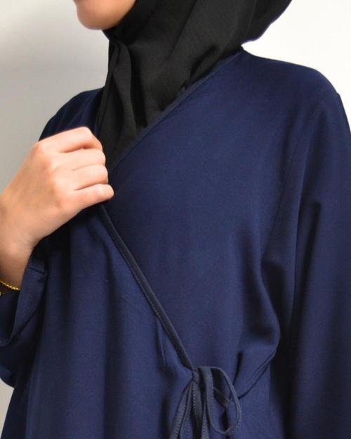 Kruvaze Yandan Bağlamalı Namaz Elbisesi – %100 Viskon- Rahat Kalıp