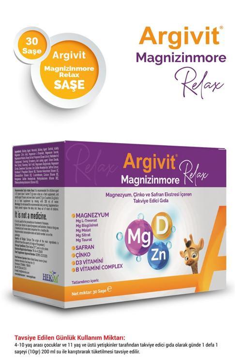 Magnizinmore Relax Magnezyum, Çinko ve Safran Ekstresi İçeren Takviye Edici Gıda 30 Saşe