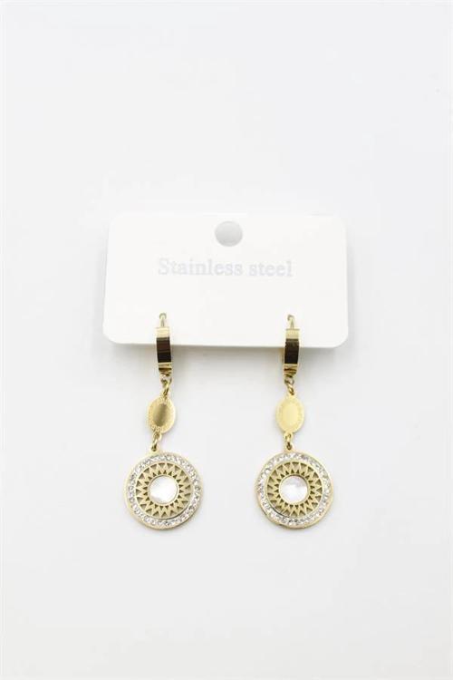 Taşlı Küpe - Altın