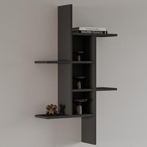 Madagaskar Duvar Rafı – Asimetrik Tasarım, Duvara Monte Dekoratif Kitaplık