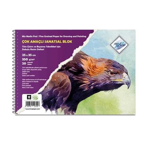 Çok Amaçlı Dokulu Sanatsal Resim Defteri 350 gr. 25x35 cm. 20 yaprak