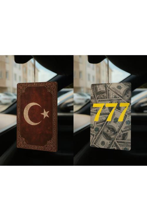 Türk Bayrağı Ve Dolar Manifest 777 - İkili Oto Kokusu - Dekoratif Araç Kokusu Ve Aksesuarı