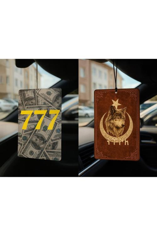 Dolar Manifest 777 Ve Göktürk Türk Kurt - İkili Oto Kokusu - Dekoratif Araç Kokusu Ve Aksesuarı