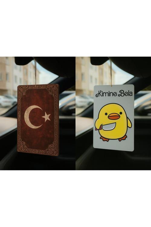 Türk Bayrağı Ve Kimine Bela Kimine Fena - İkili Oto Kokusu - Dekoratif Araç Kokusu Ve Aksesuarı