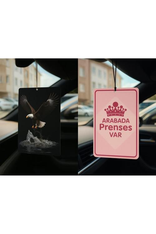 Kartal Ve Arabada Prenses Var - İkili Oto Kokusu - Dekoratif Araç Kokusu Ve Aksesuarı