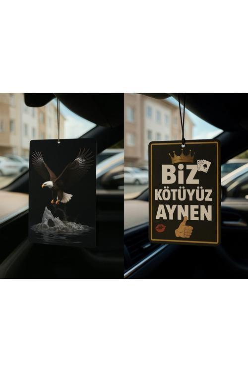 Kartal Ve Biz Kötüyüz Aynen - İkili Oto Kokusu - Dekoratif Araç Kokusu Ve Aksesuarı